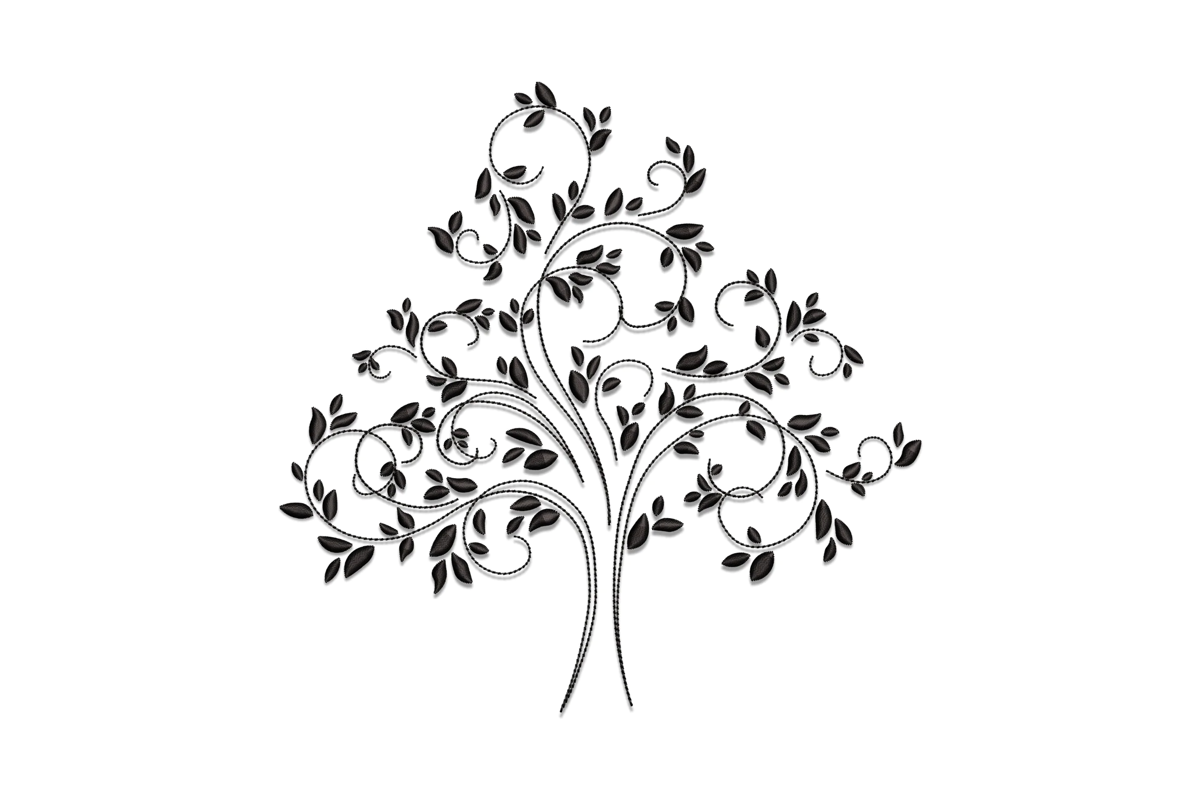 Elegant Floral Tree Embroidery Design