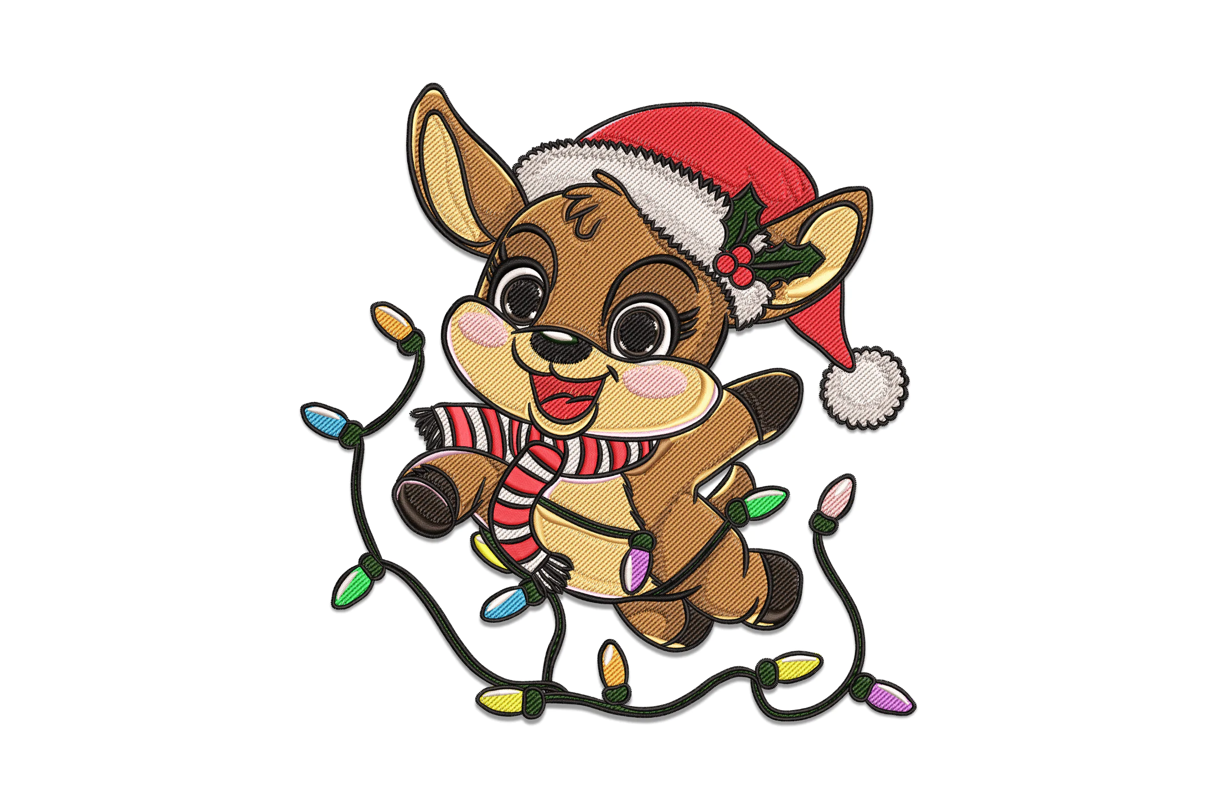 Christmas Cute Deer Embroidery Design