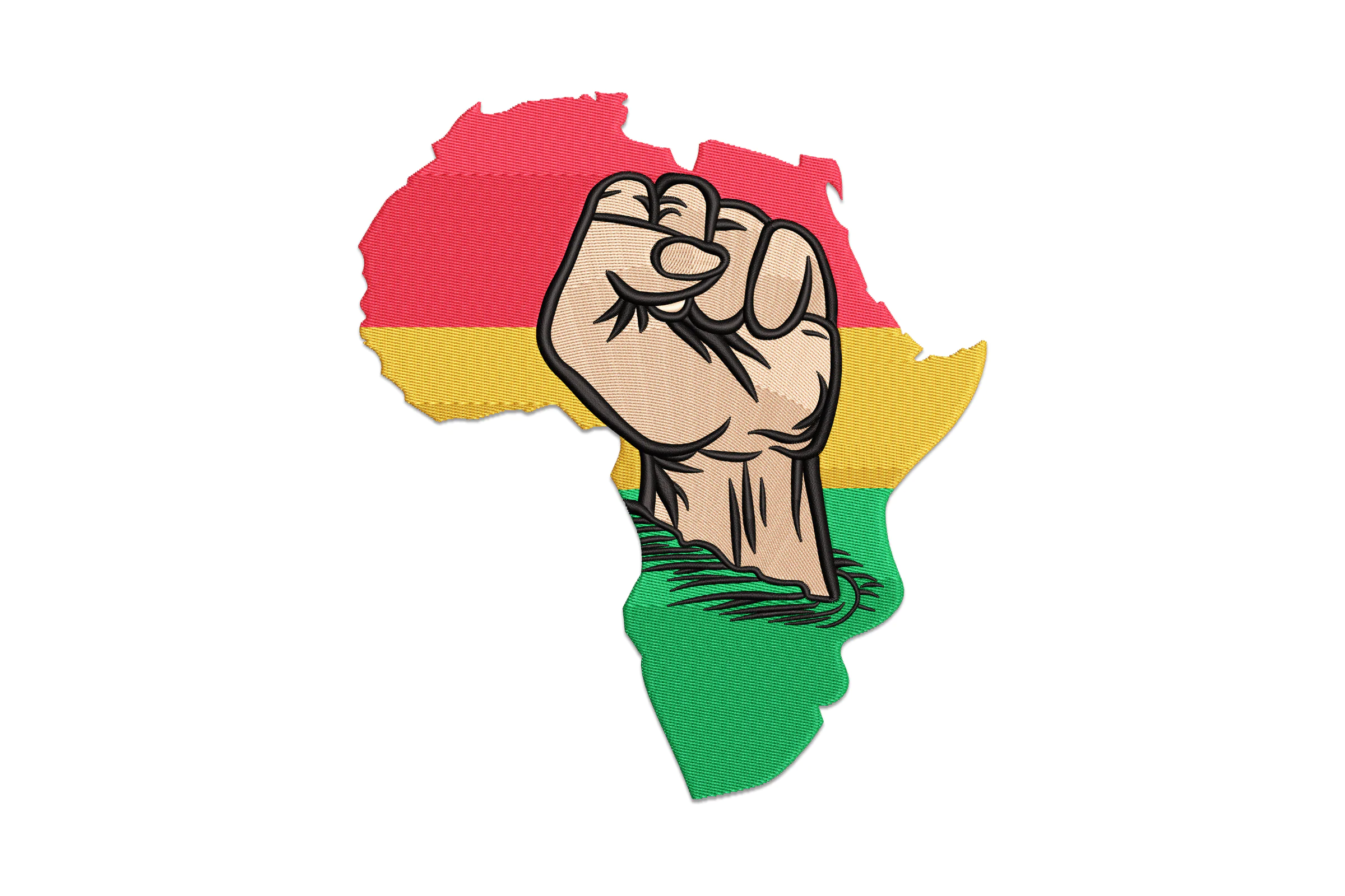 Hand Fist Africa Embroidery Design