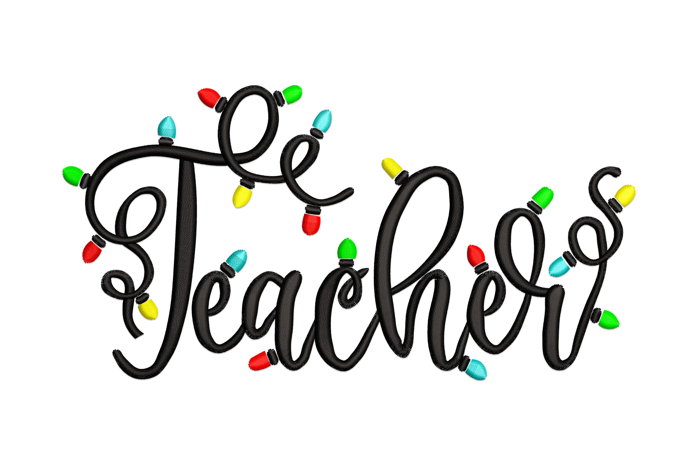 Christmas Teacher Embroidery Design