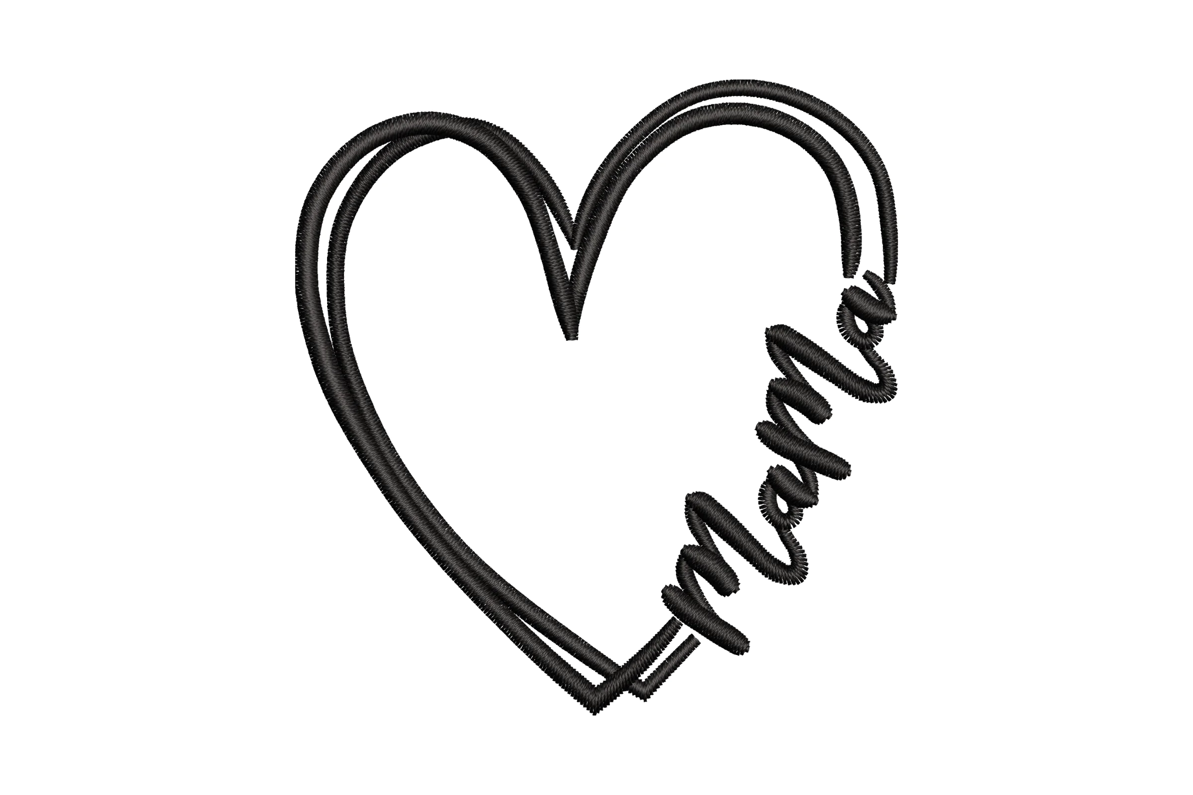 Mom Heart Embroidery Design