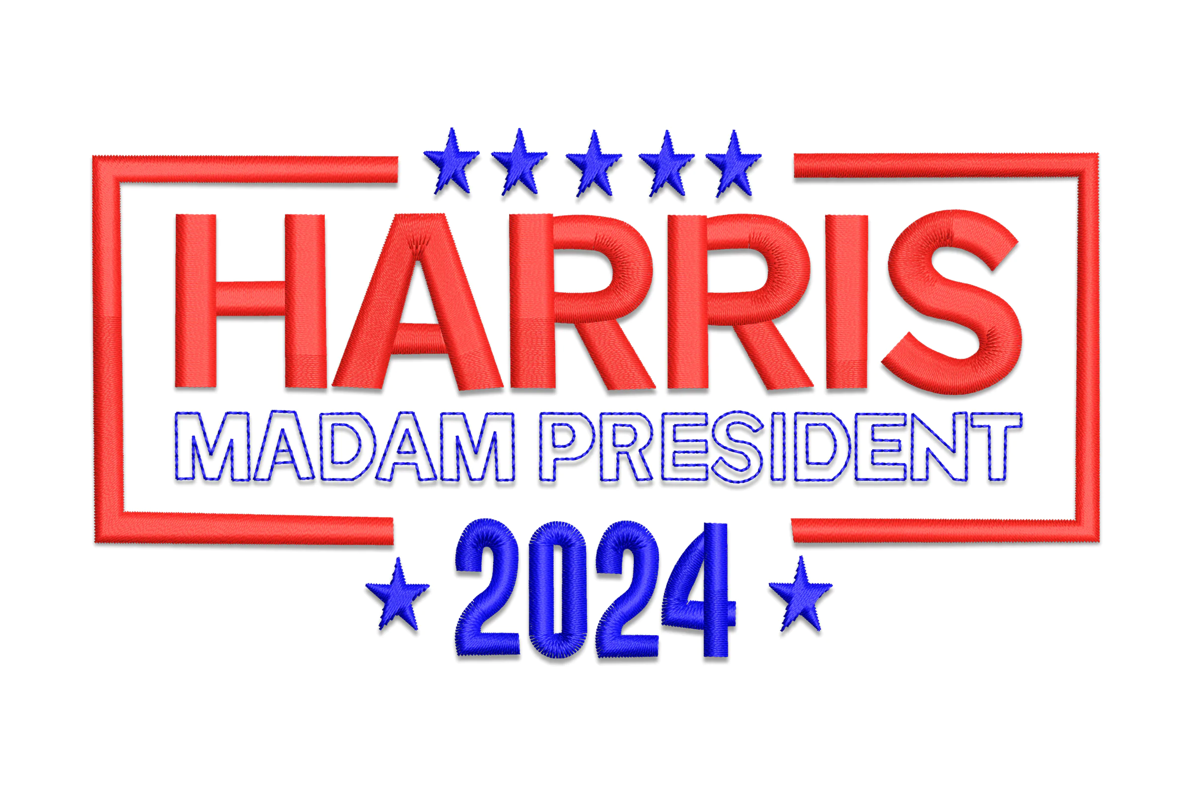 Harris Madam President 2024 Embroidery Design