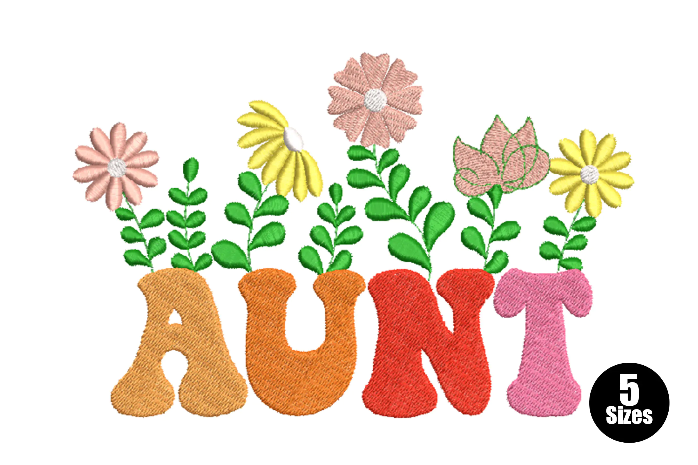 Aunt Flowers Embroidery Design