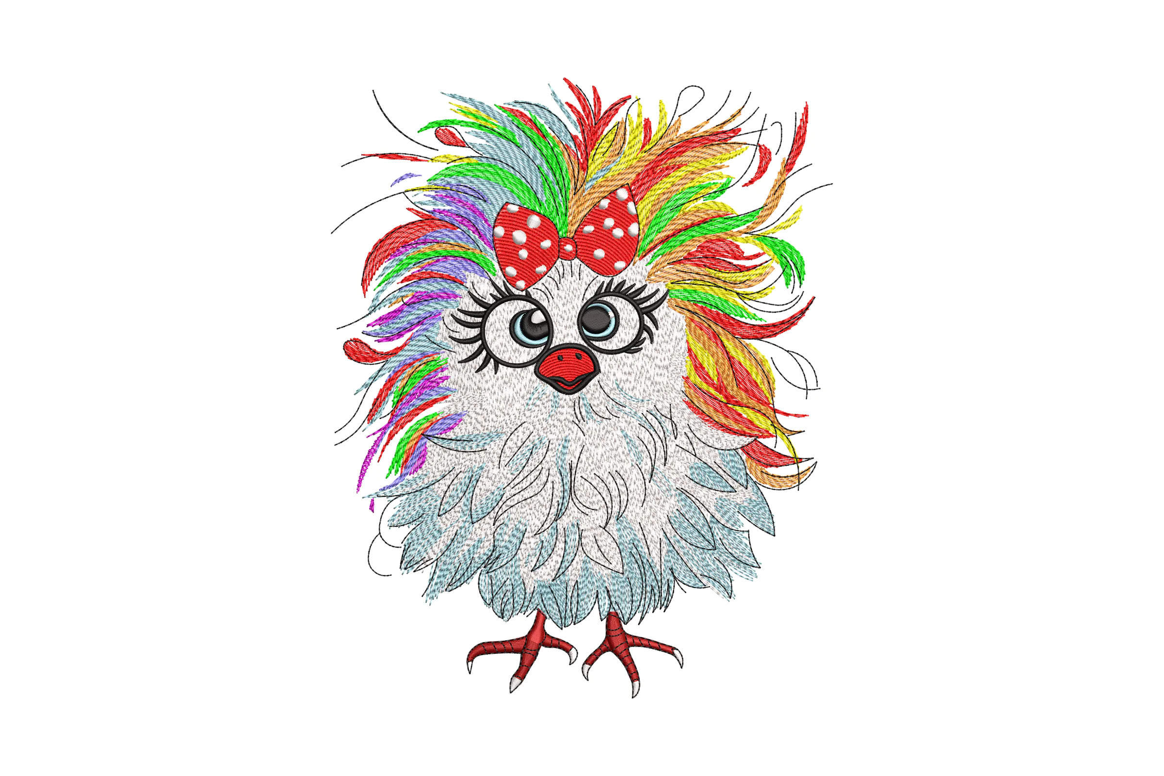 Funny Crazy Chicken Machine Embroidery Design