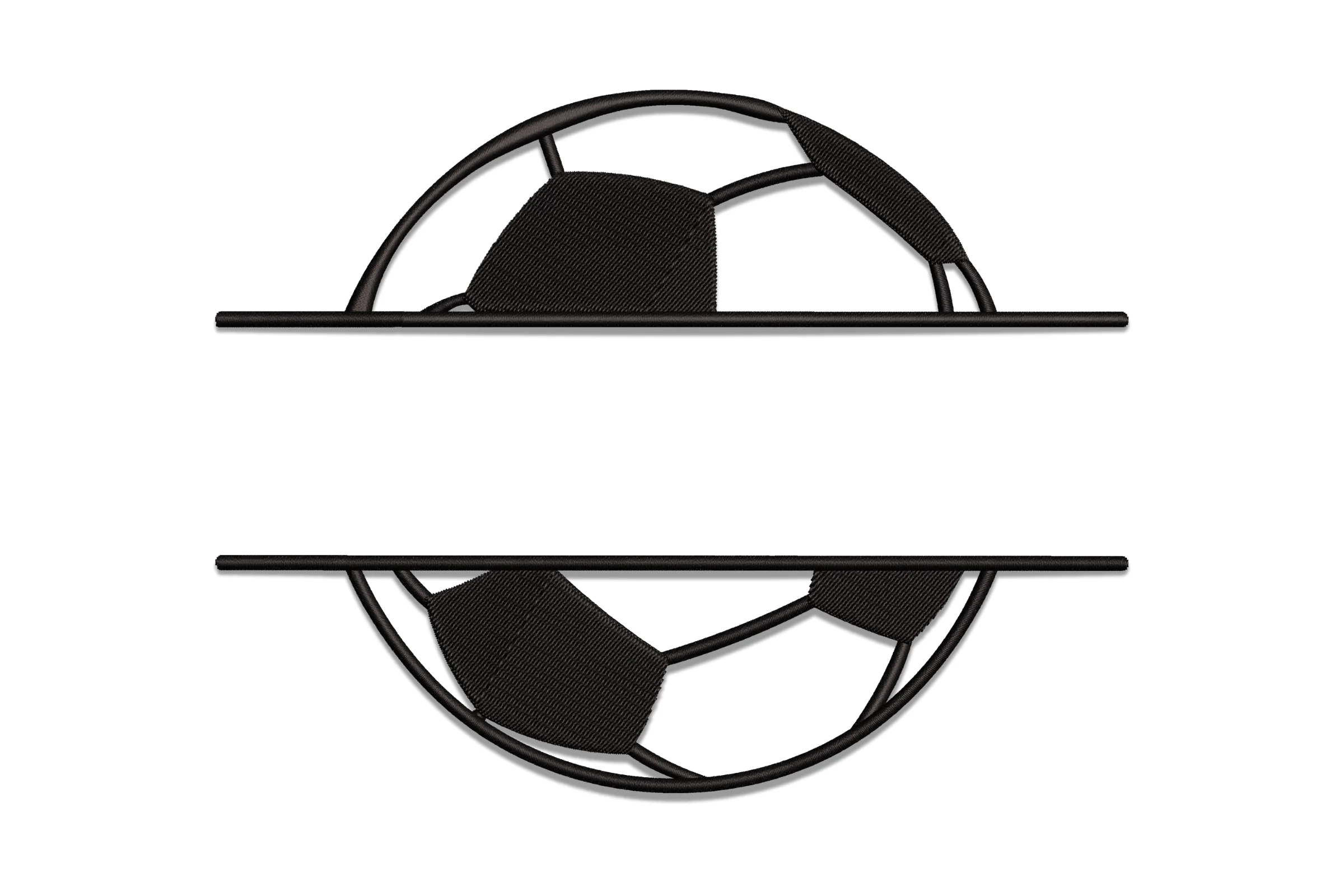 Split Soccer Ball Digital Embroidery Design