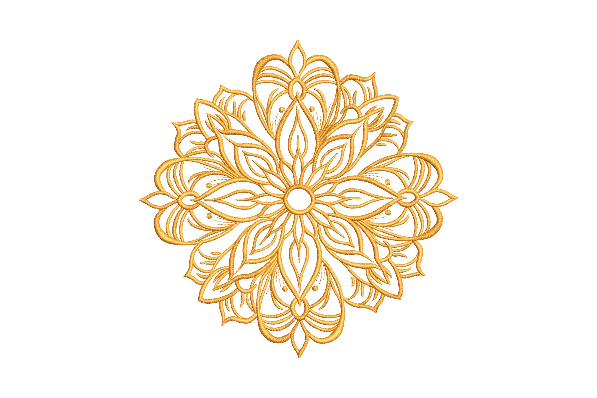 Golden Mandala Embroidery Design