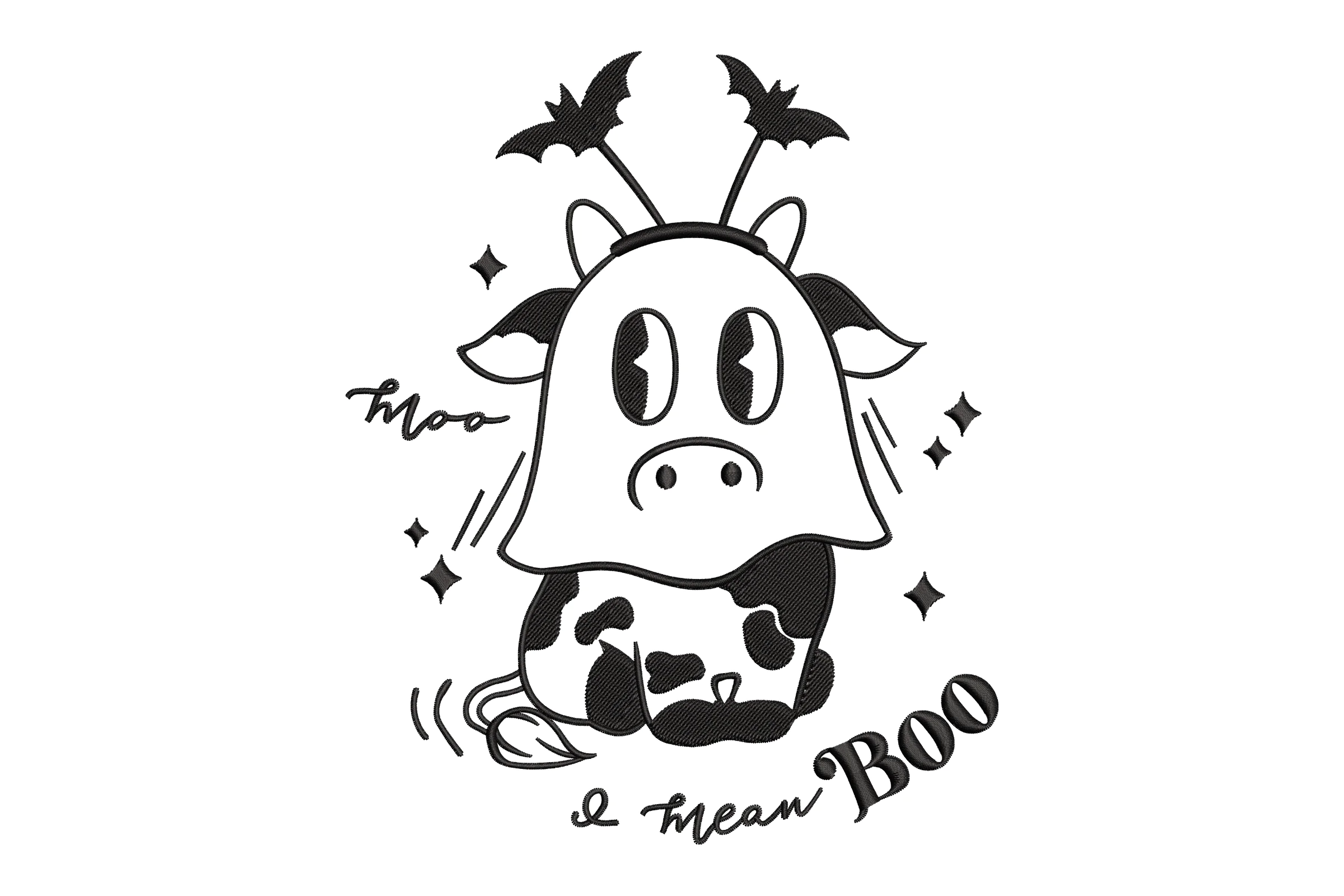 Halloween Highland Cow Embroidery Design