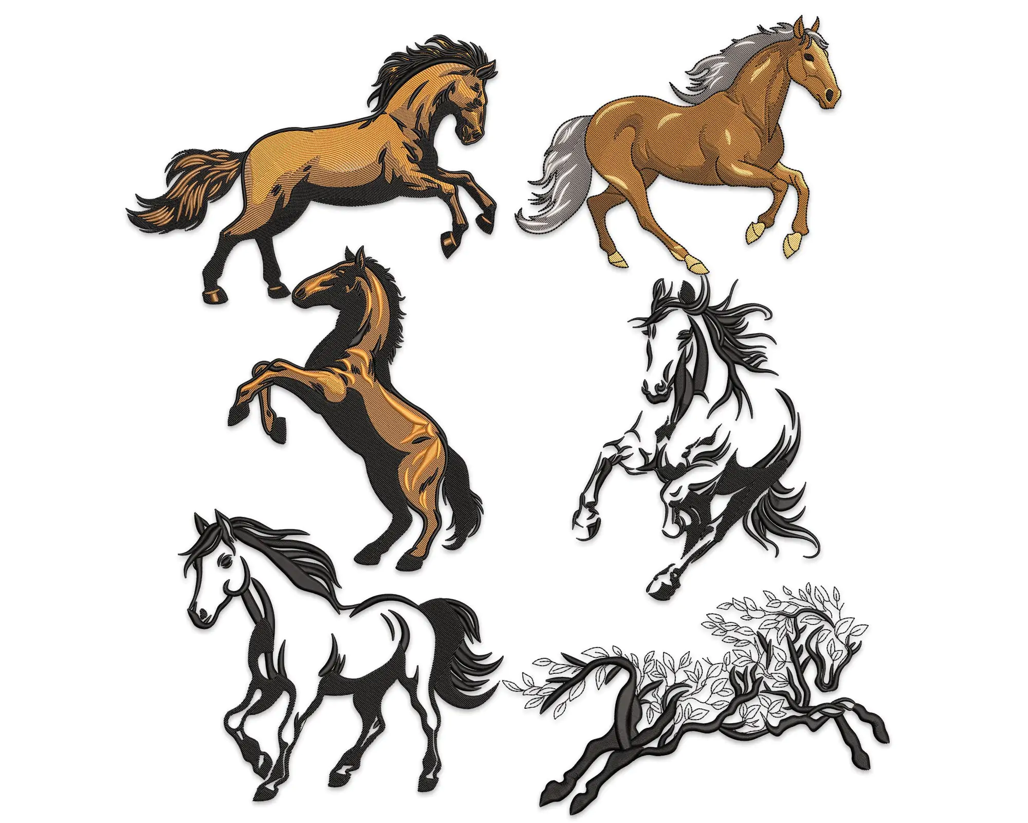 Horse Embroidery Designs, Running Horse - Machine Embroidery Designs, farm embroidery designs