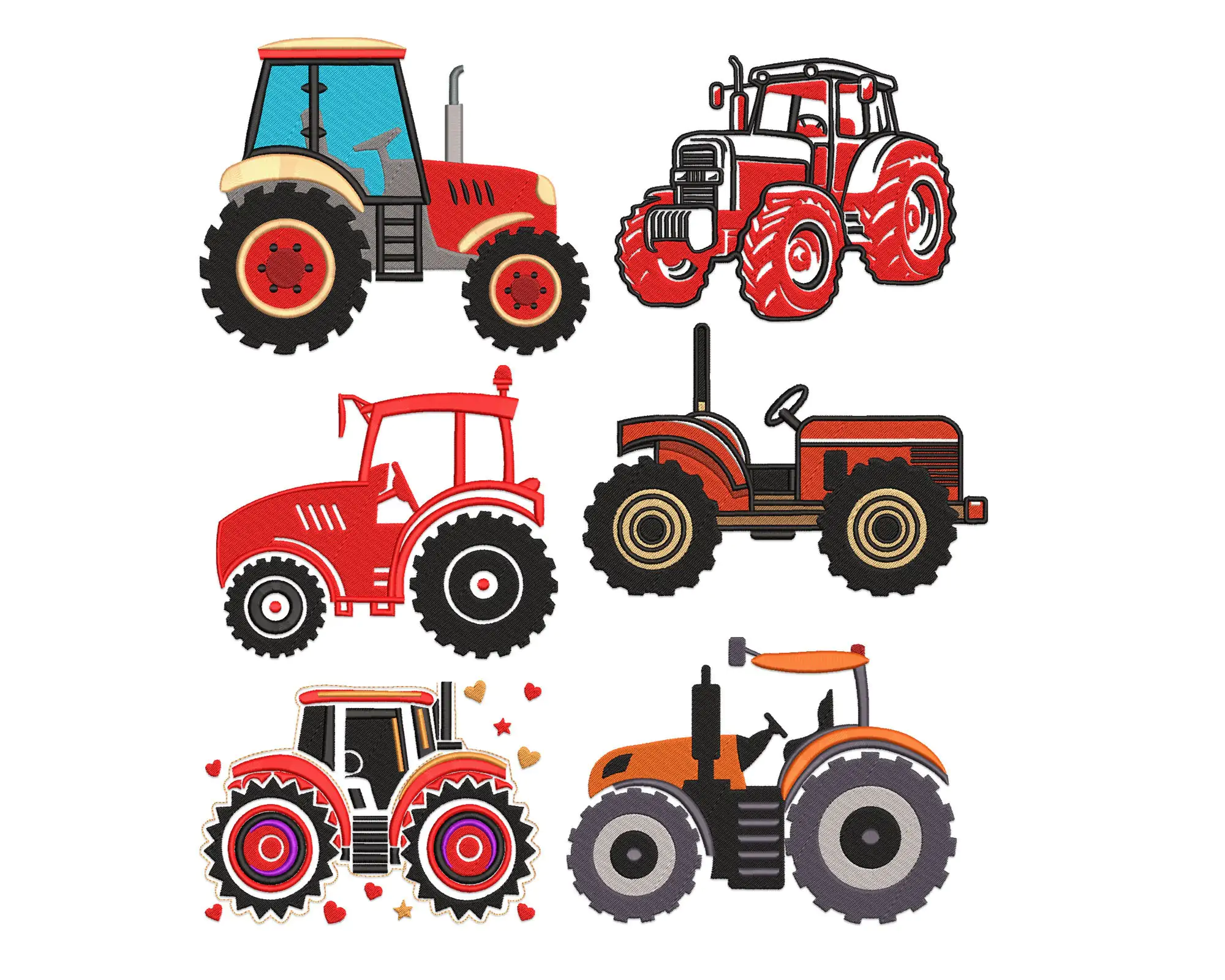 Tractor embroidery designs. Farm Tractor Machine Embroidery Designs Bundle