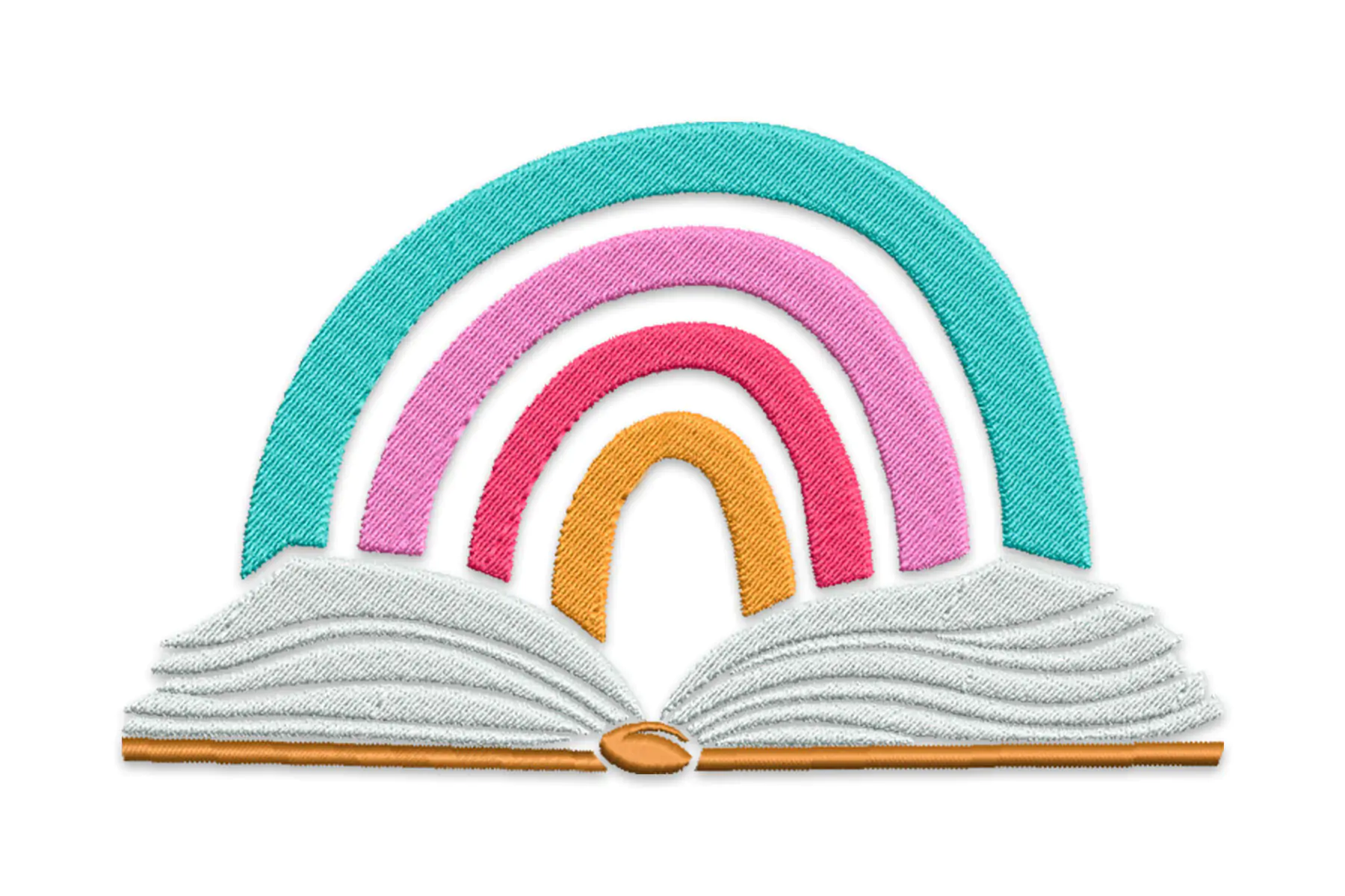 Free Rainbow over a Book Embroidery Design