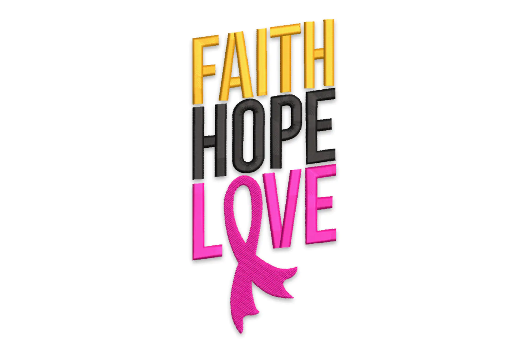 Free Faith Hope Love Cancer Ribbon Embroidery design