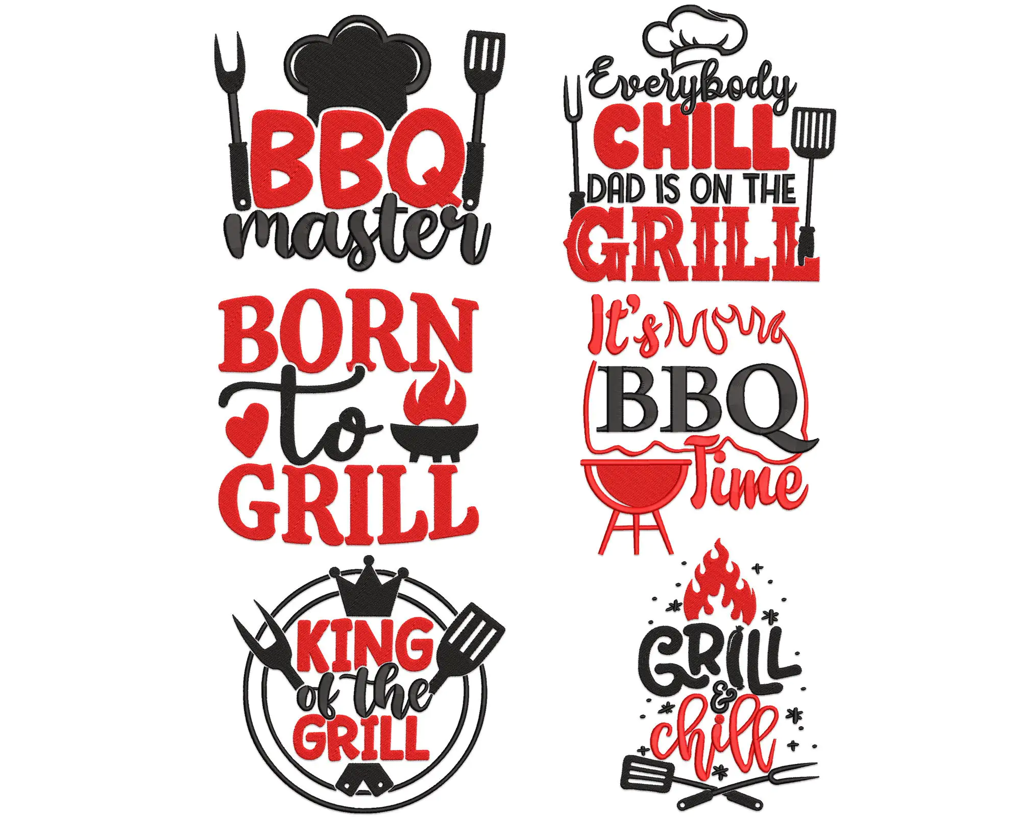 BBQ Sayings Embroidery Designs. Barbecue grilling quote  machine embroidery designs
