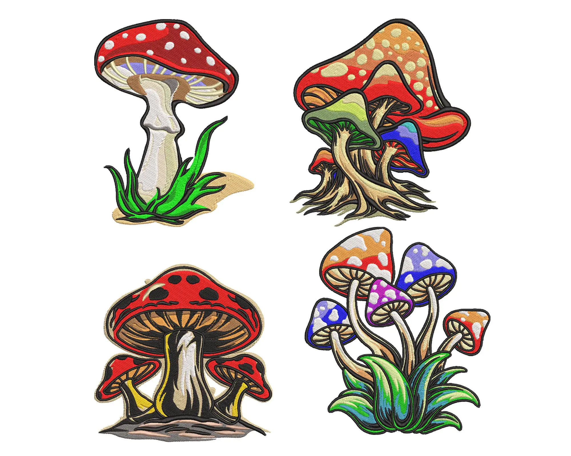 Mushroom embroidery designs. Mushrooms Machine Embroidery Designs