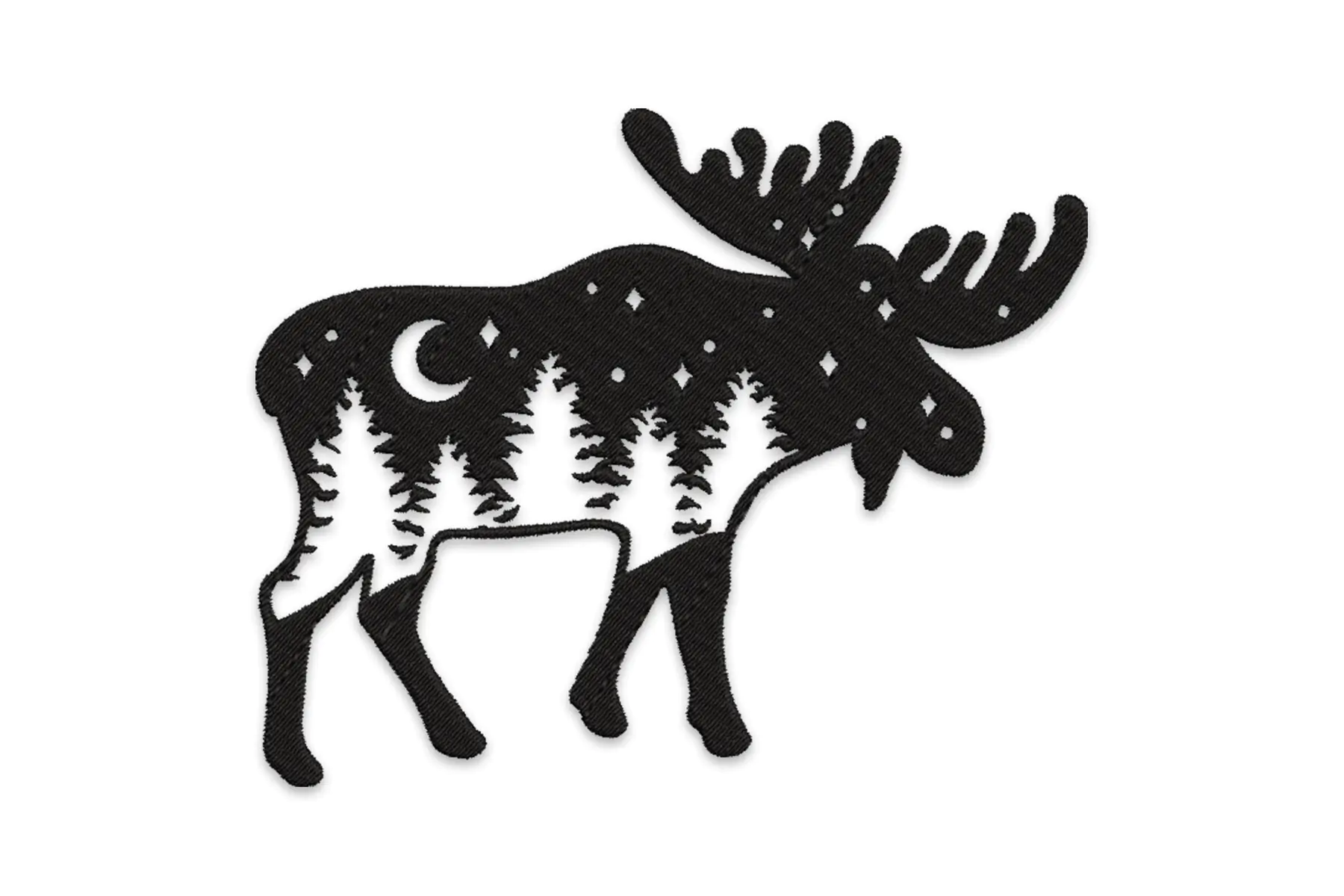 Adventure Moose Machine embroidery design . Moose Embroidery Design . Adventure Embroidery
