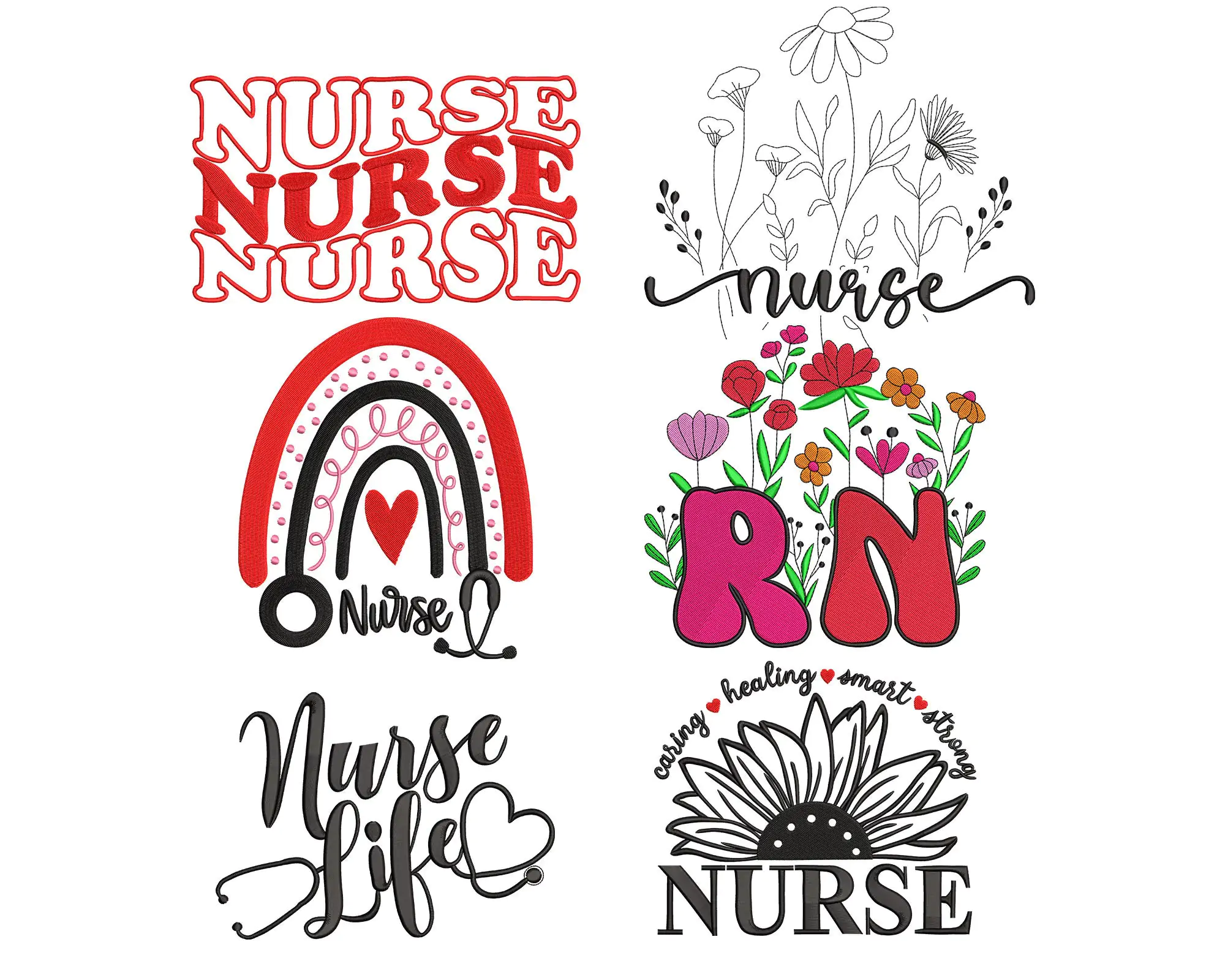 Nurse Machine Embroidery Design, Nursing Embroidery file