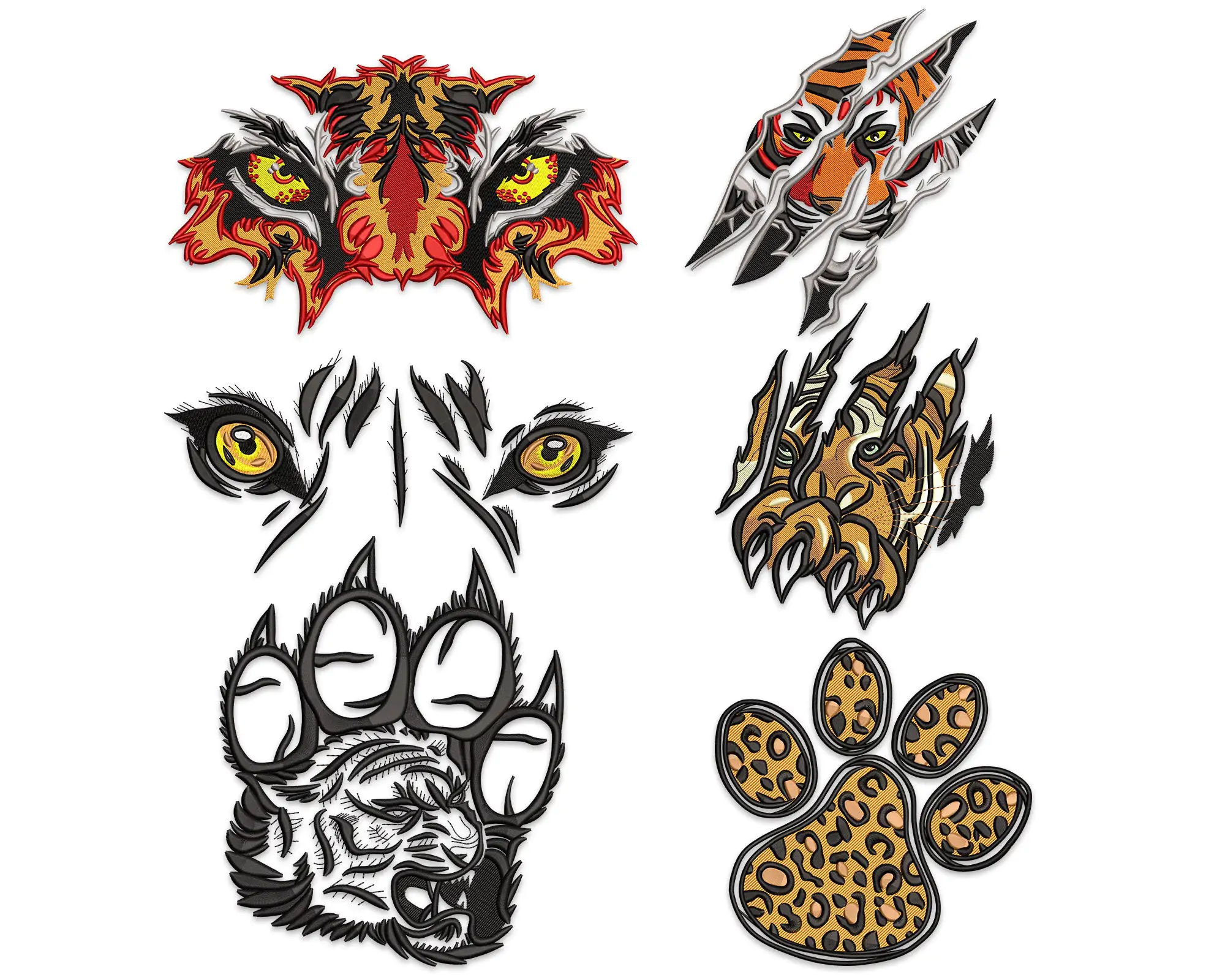 Tiger Embroidery Designs. Tiger Eyes Machine Embroidery Designs. Wild Animal Embroidery Designs Bund