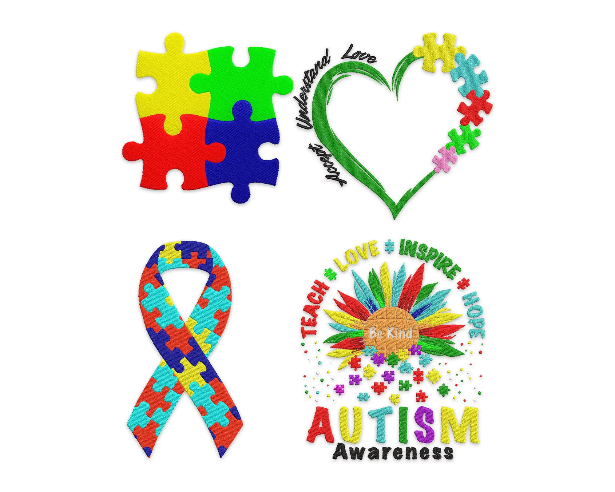 Autism Awareness Machine Embroidery Design