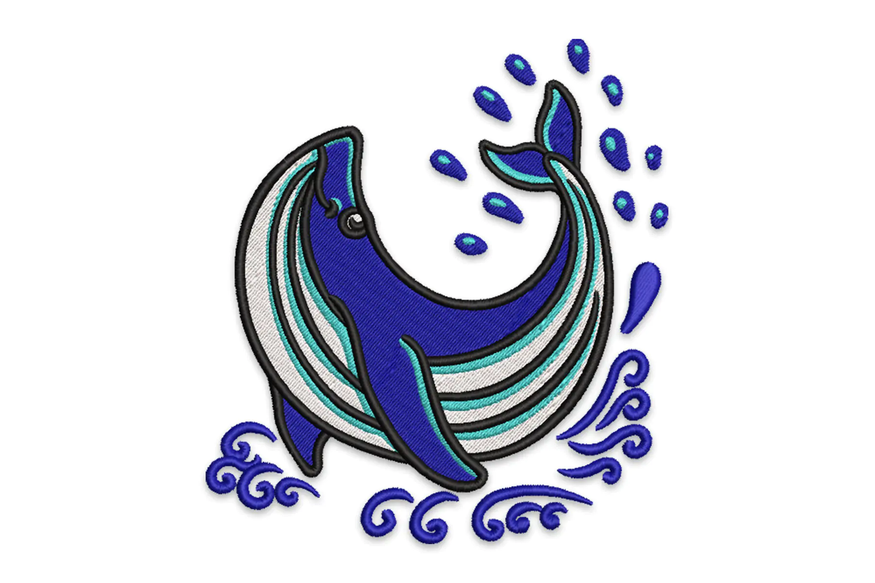 Free Blue Whale embroidery designs file, Blue Whale machine Embroidery designs