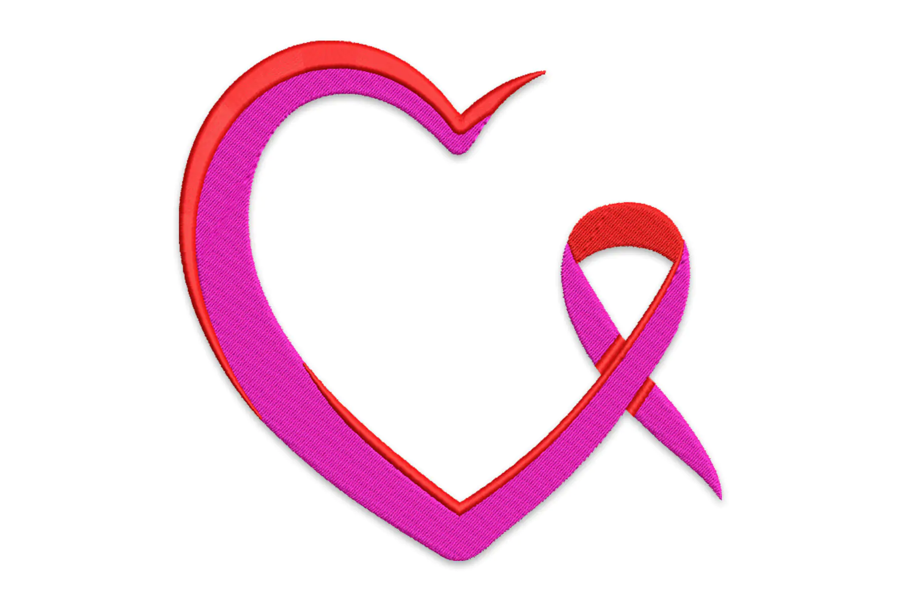 Free Heart Awareness Ribbon Embroidery Design