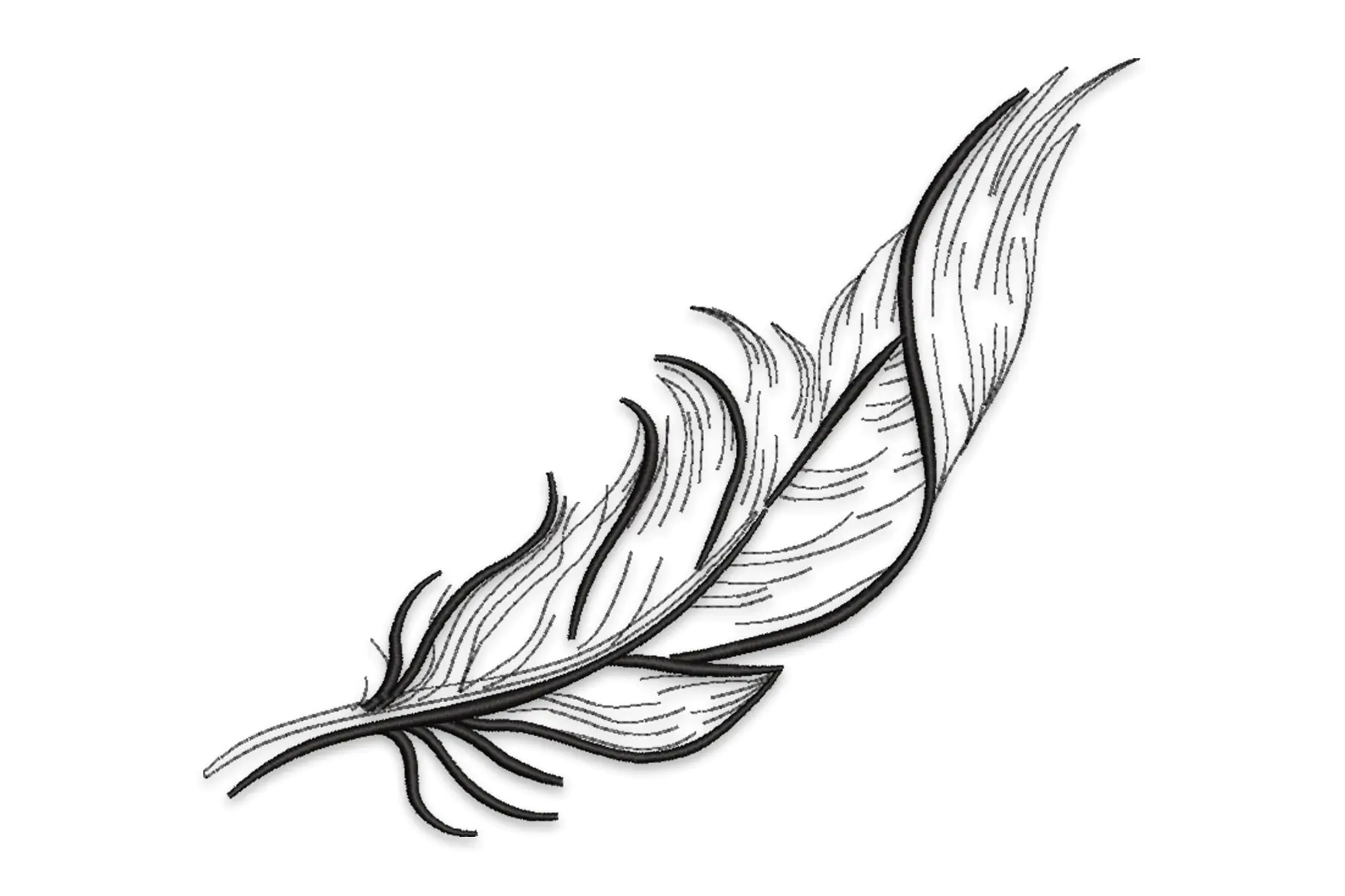Free Bird Feather Embroidery Design, Machine embroidery for clothes, bags. feather. peacock
