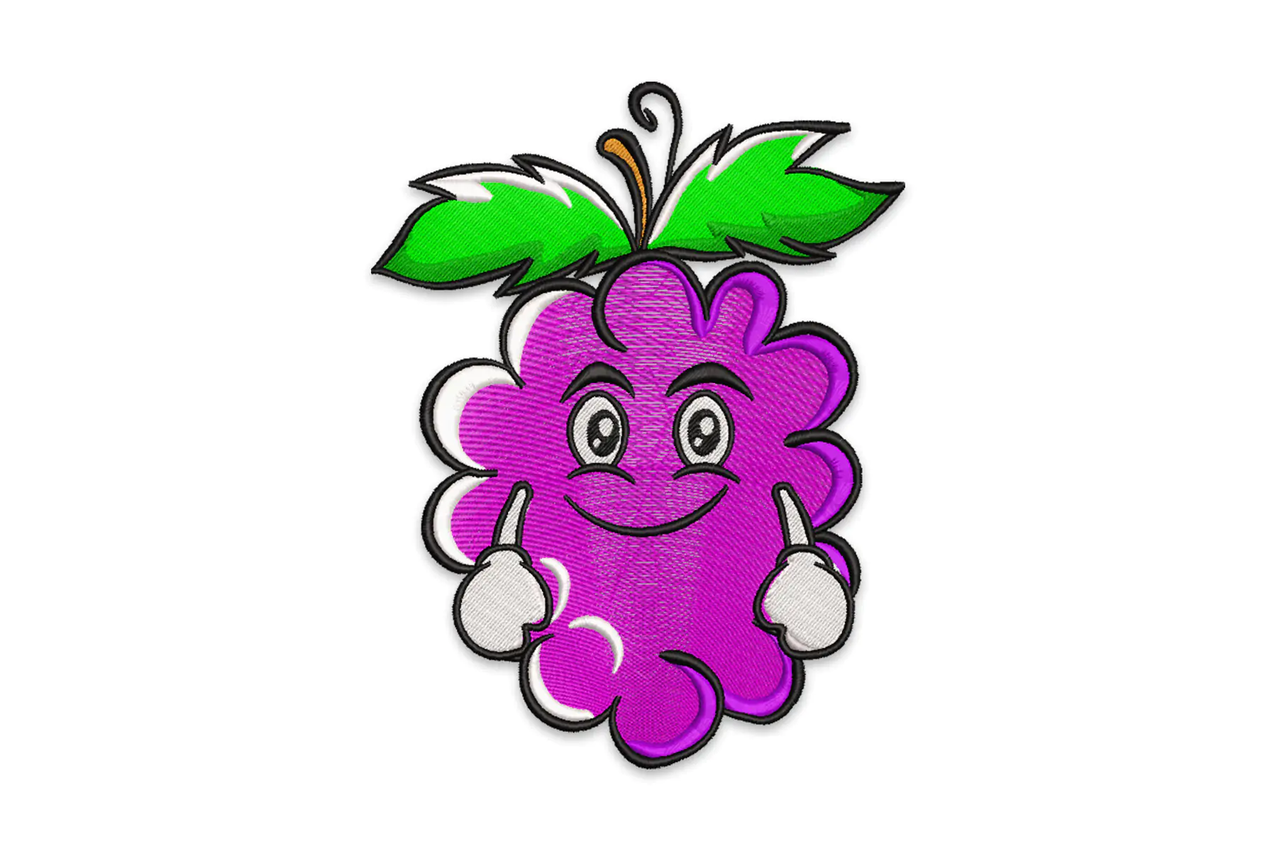 Free Grape Character Machine Embroidery Design ,  Grapes embroidery design