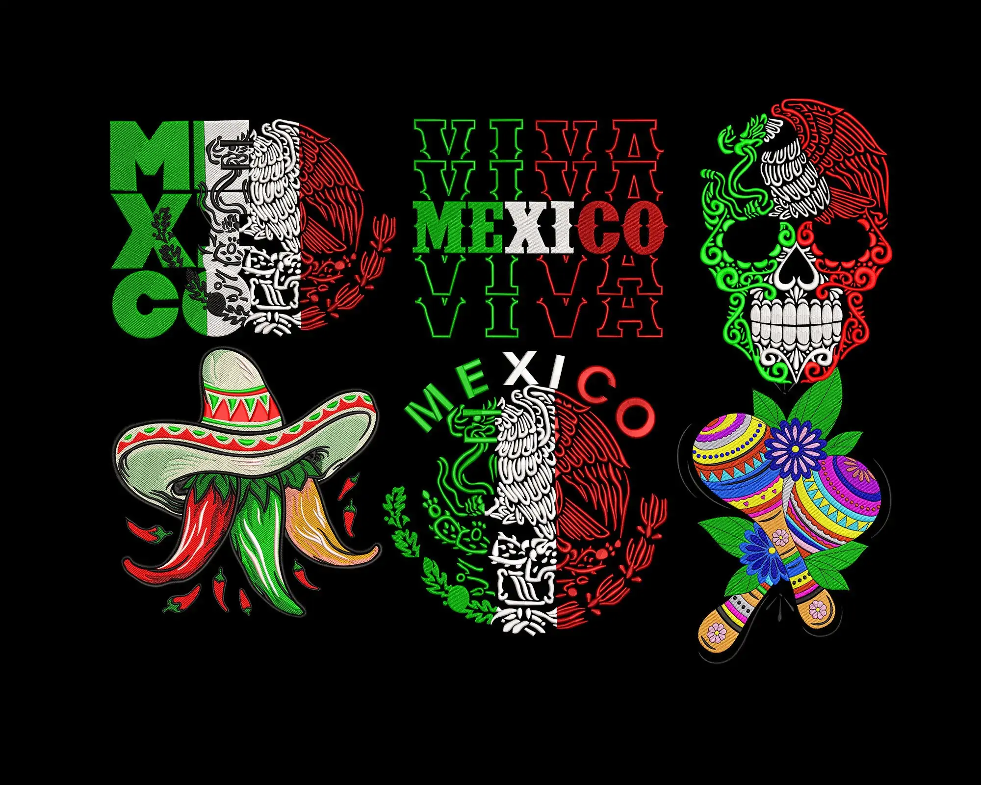 Mexico Embroidery designs. Mexican Machine  Embroidery Designs