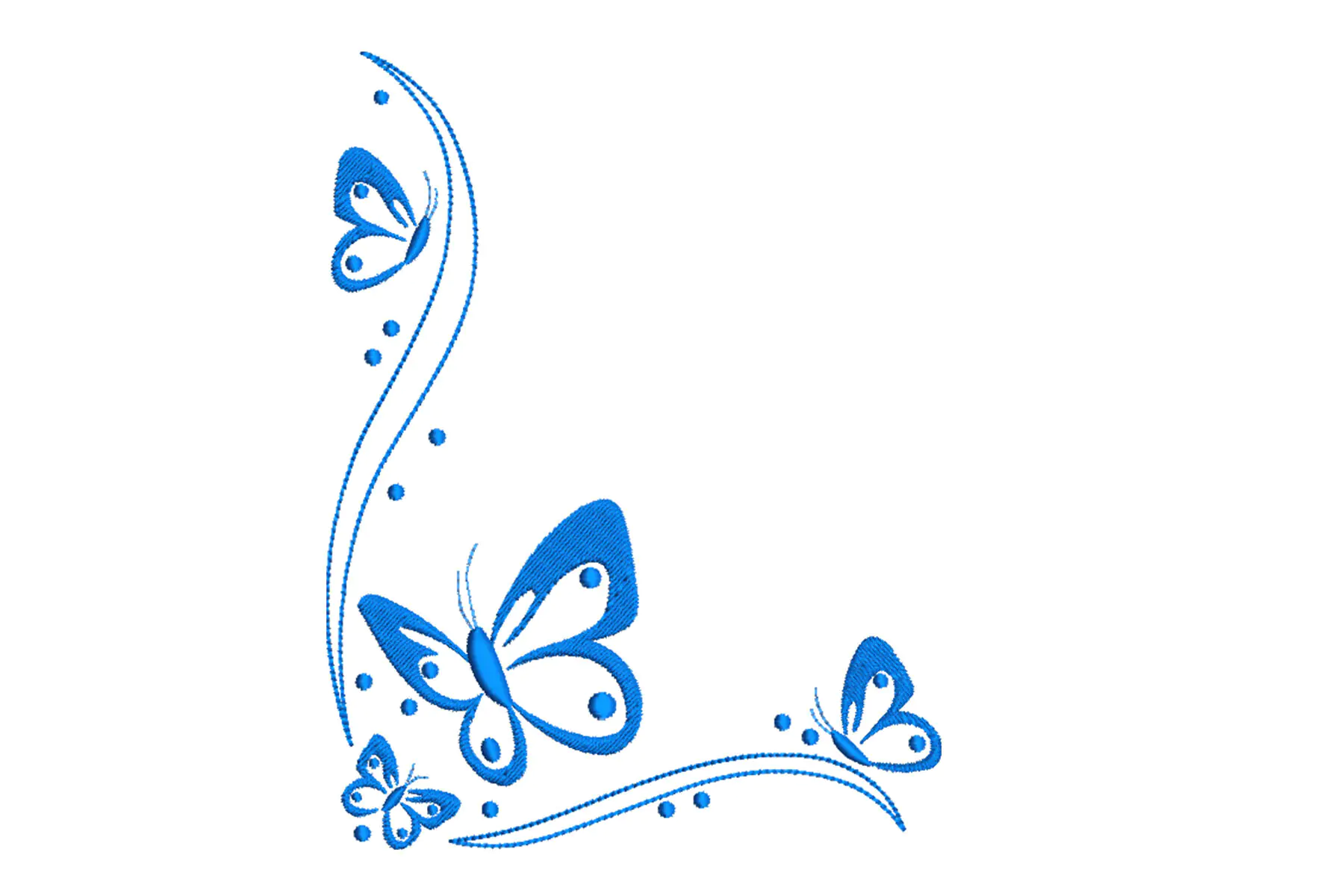 Free Butterfly Corner Embroidery Design. Floral Corner Embroidery Design File